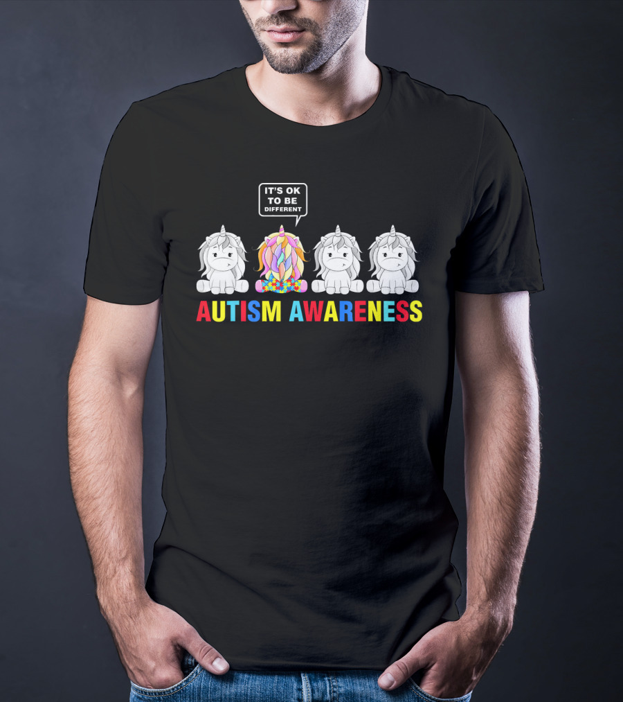 Autism Awareness Unicorn It's OK To Be Different T-Shirt
