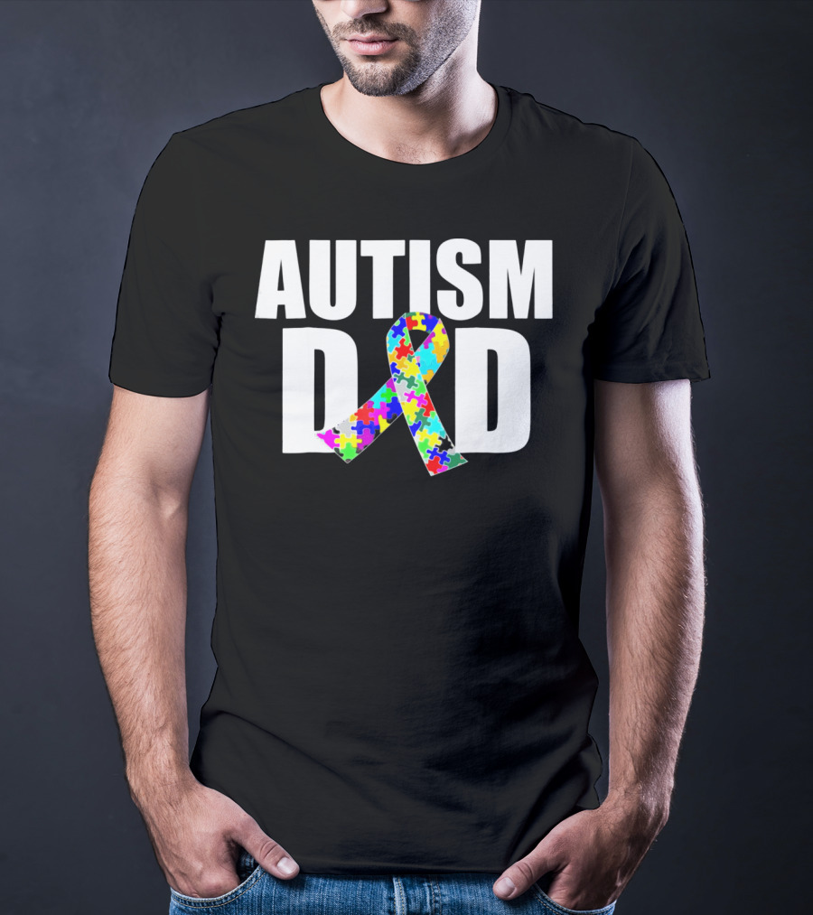 Autism Spectrum Awareness Autism Dad Puzzle T-Shirt