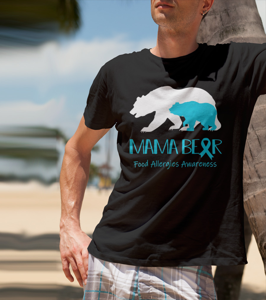 Mama Bear Food Allergies Awareness Ribbon T-Shirt