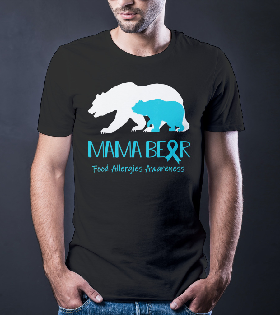 Mama Bear Food Allergies Awareness Ribbon T-Shirt