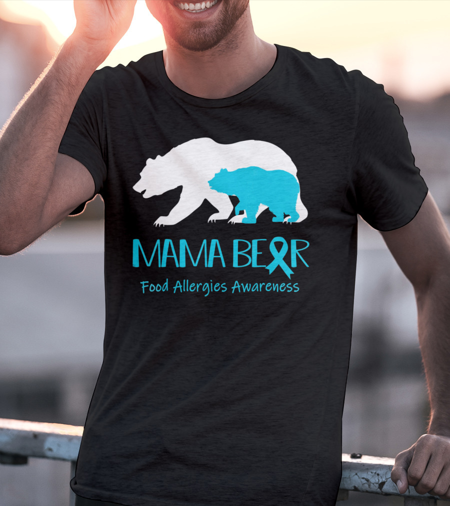 Mama Bear Food Allergies Awareness Ribbon T-Shirt
