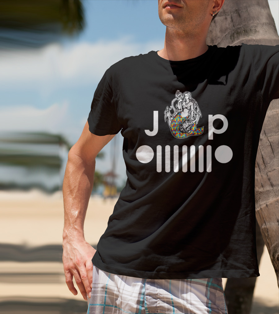 Autism Awareness Mermaid Jeep Girl JP T-Shirt