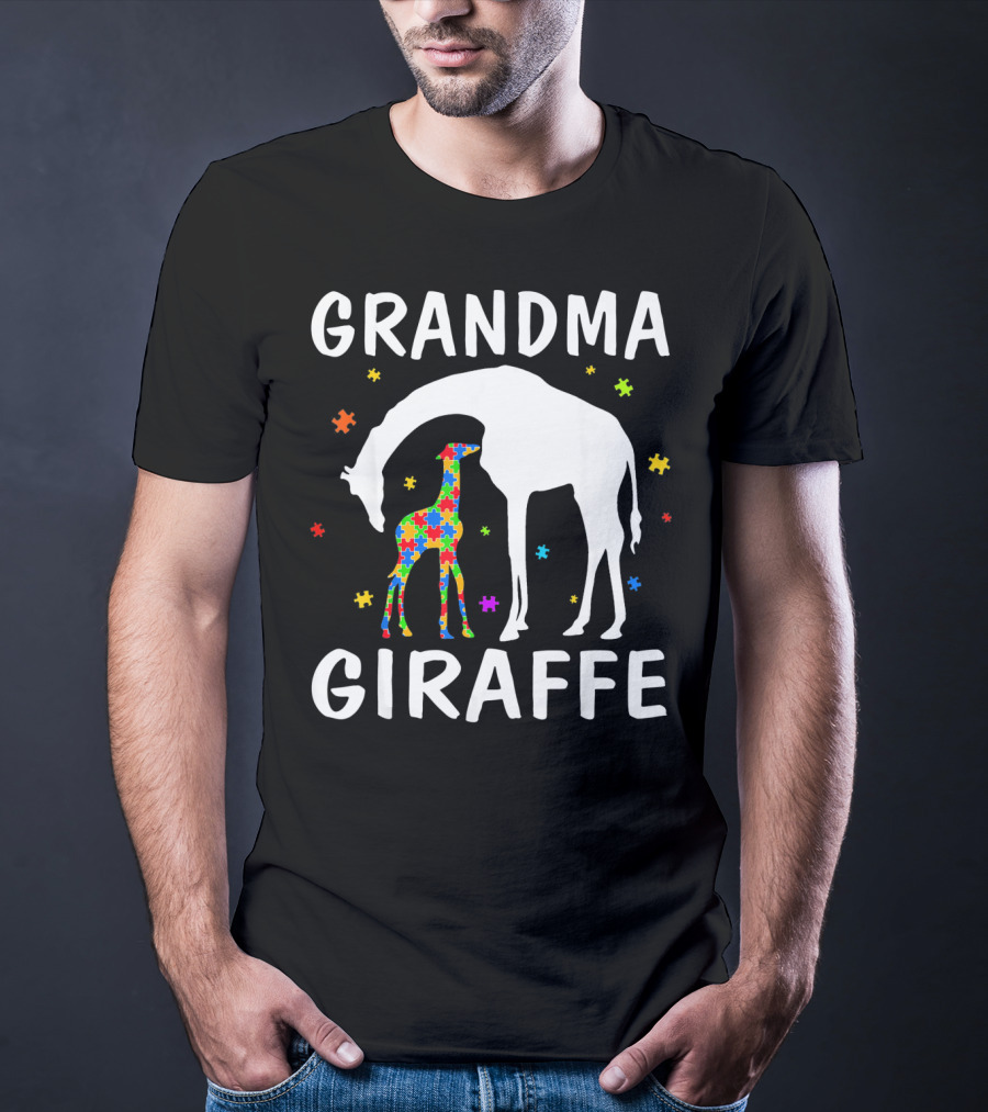 Grandma Giraffe Autism Awareness T-Shirt