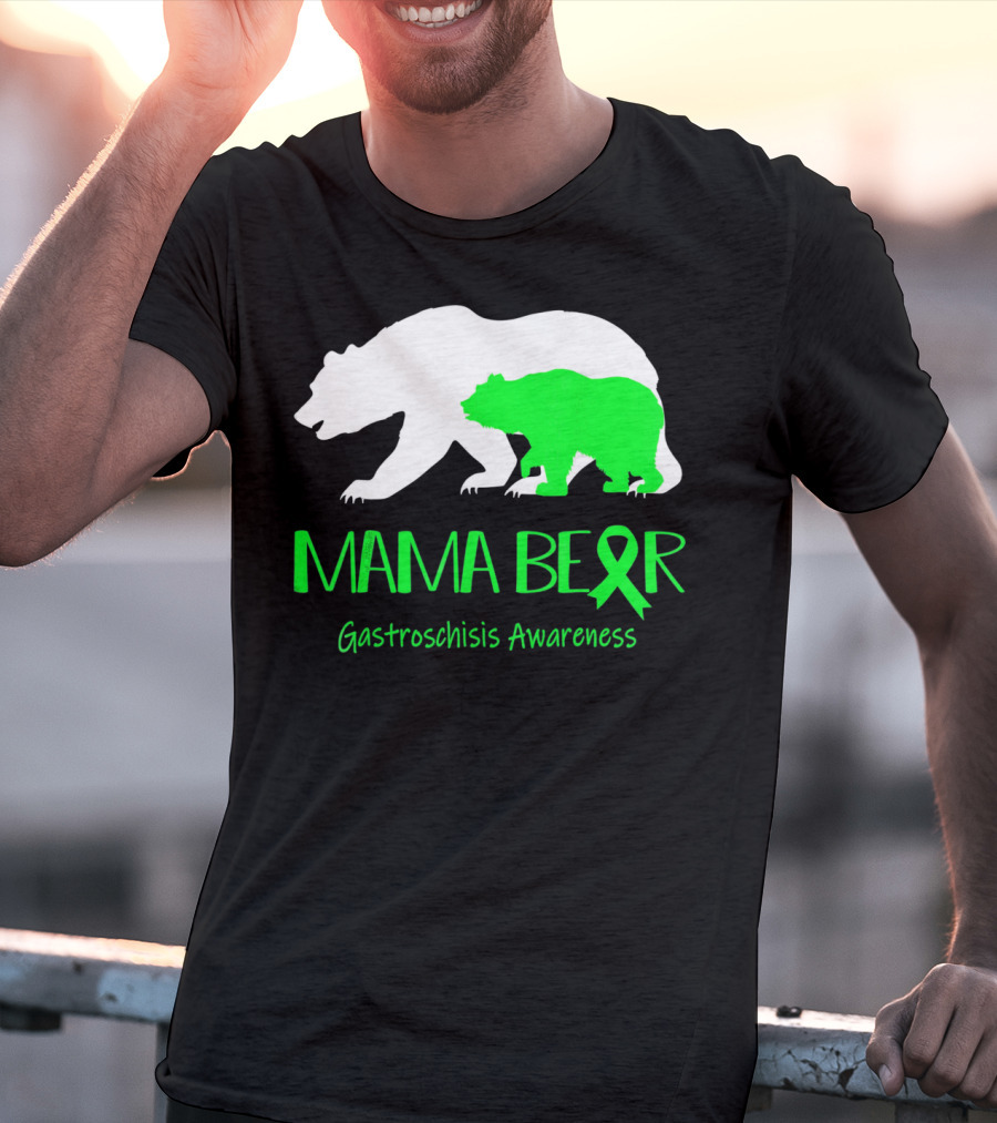 Mama Bear Gastroschisis Awareness Ribbon Symbol Bears T-Shirt