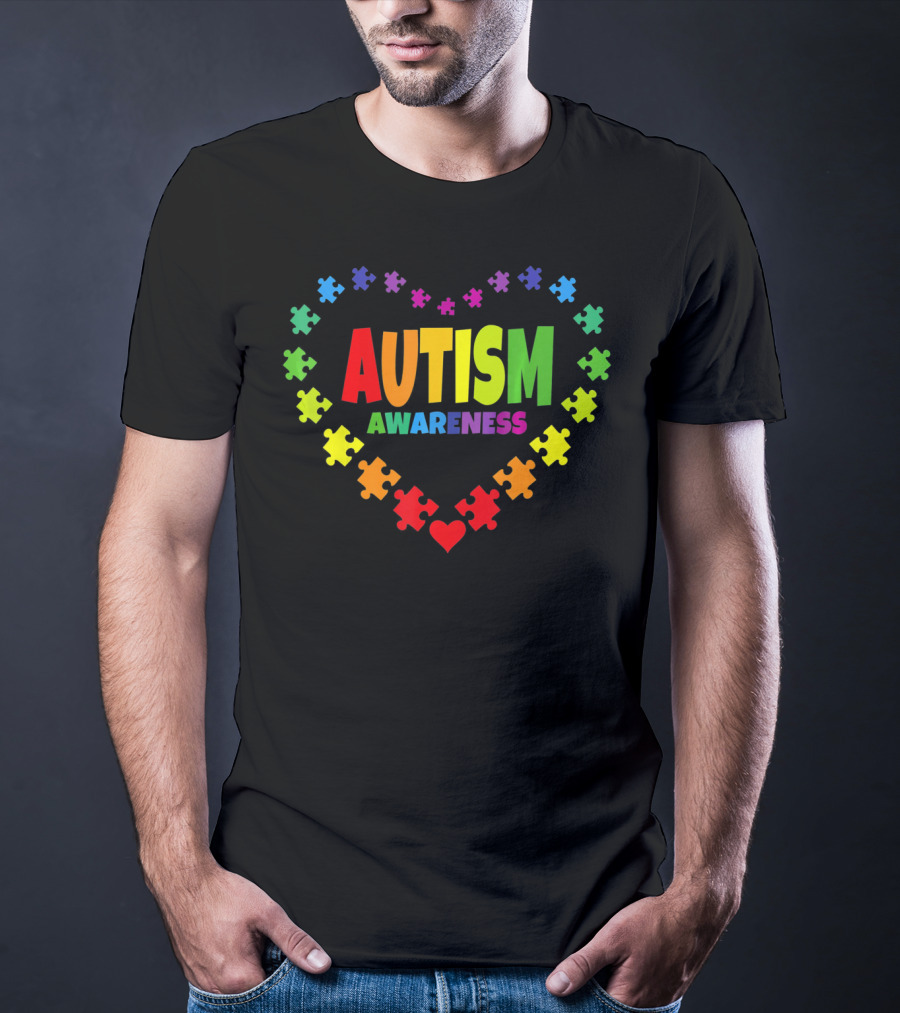 Autism Awareness Heart Puzzle Symbol April 2 T-Shirt