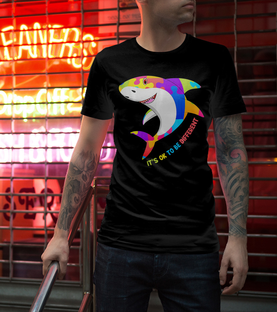 It's Ok To Be Different Shark Autism Awareness T-Shirt