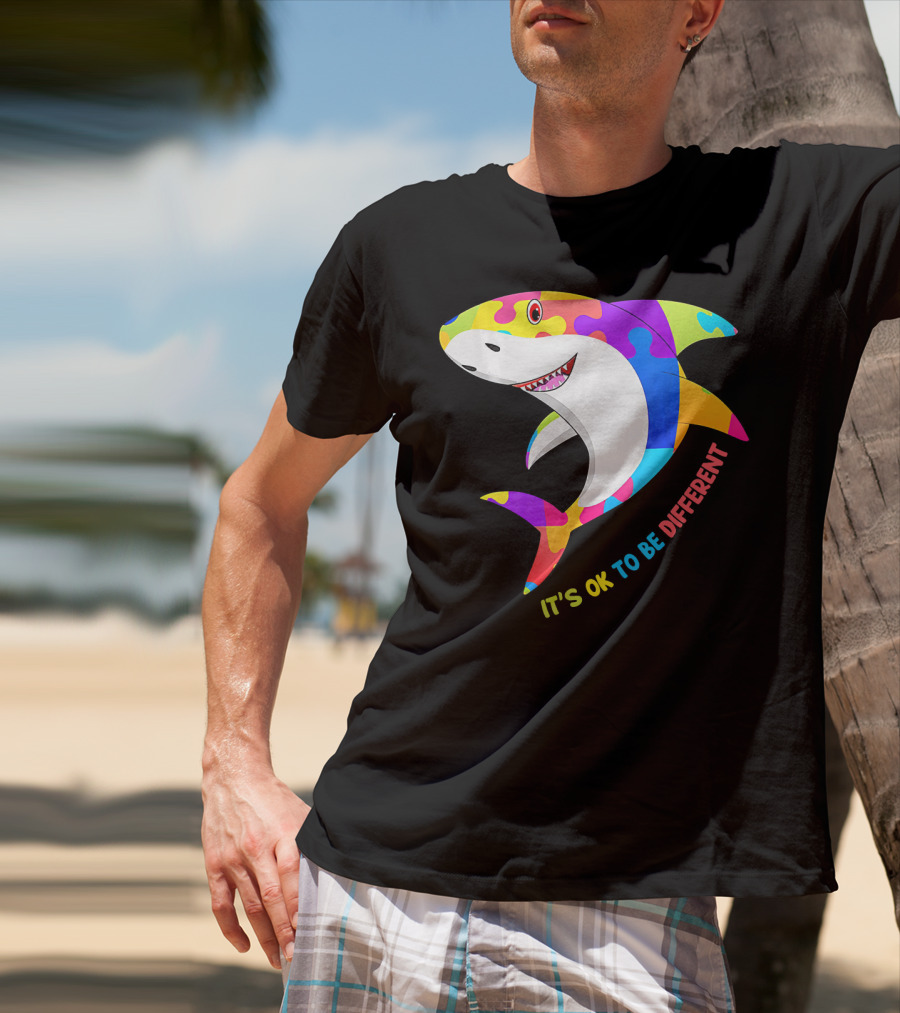 It's Ok To Be Different Shark Autism Awareness T-Shirt