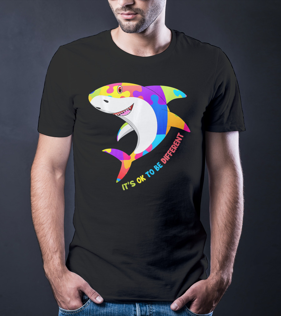 It's Ok To Be Different Shark Autism Awareness T-Shirt