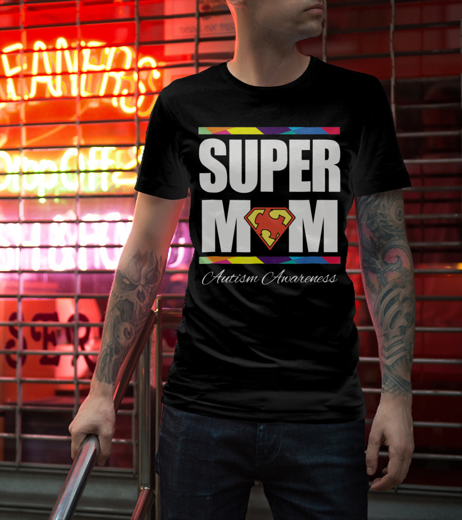 Super Mom Autism Awareness Iconic T-Shirt