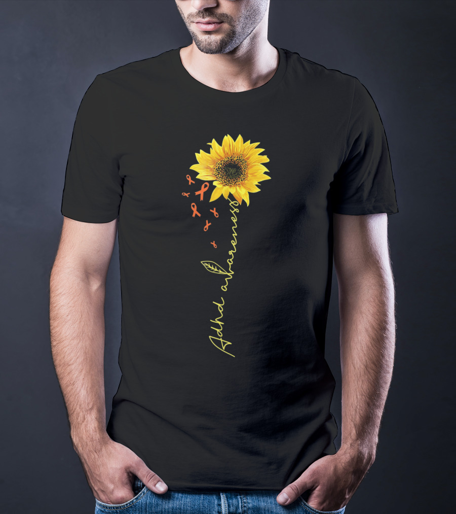 ADHD Awareness Sunflower Ribbon Warrior T-Shirt