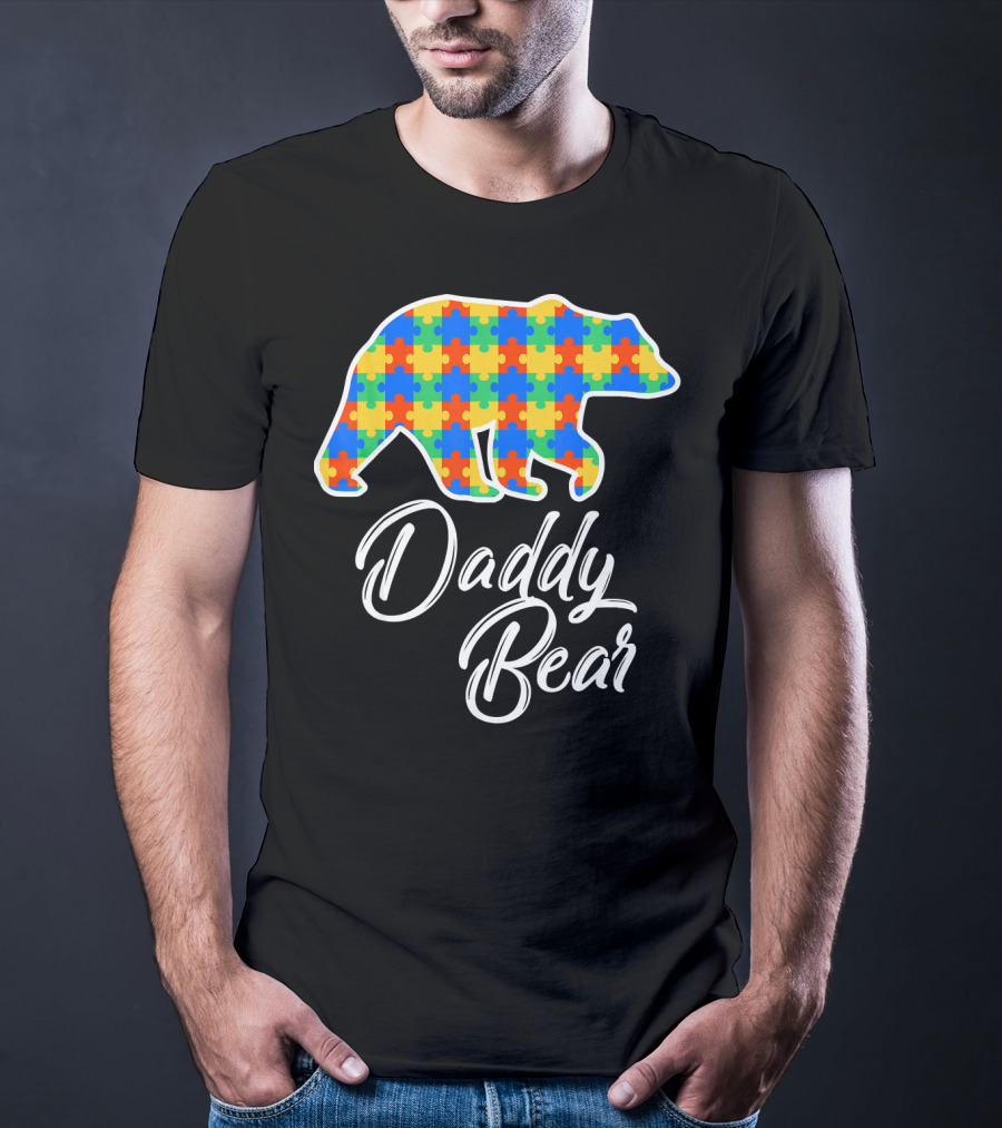 Daddy Bear Autism Puzzle Awareness T-Shirt