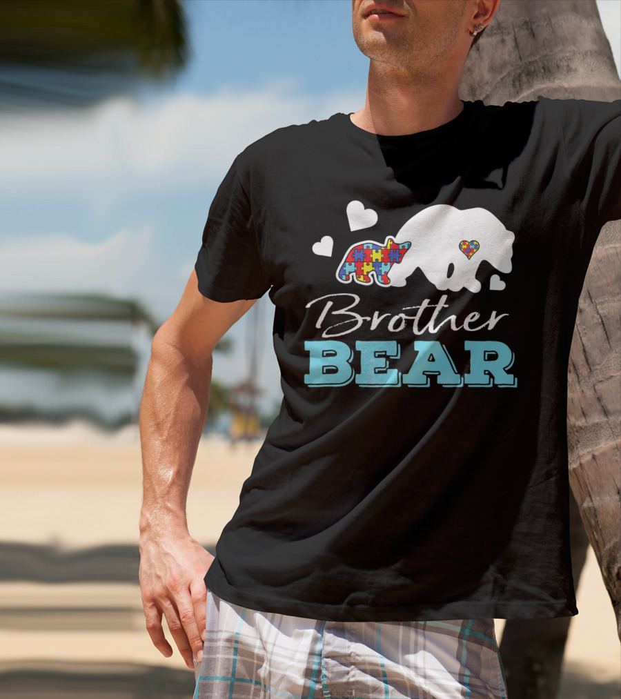Brother Bear Puzzle Heart Autism Awareness T-Shirt