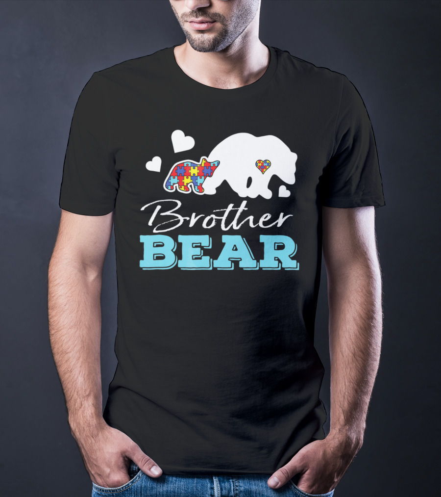 Brother Bear Puzzle Heart Autism Awareness T-Shirt