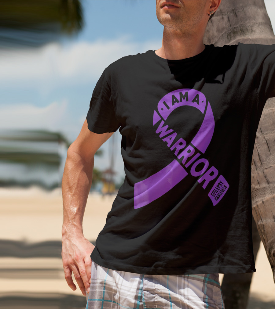 I Am A Warrior Purple Ribbon Epilepsy Awareness T-Shirt
