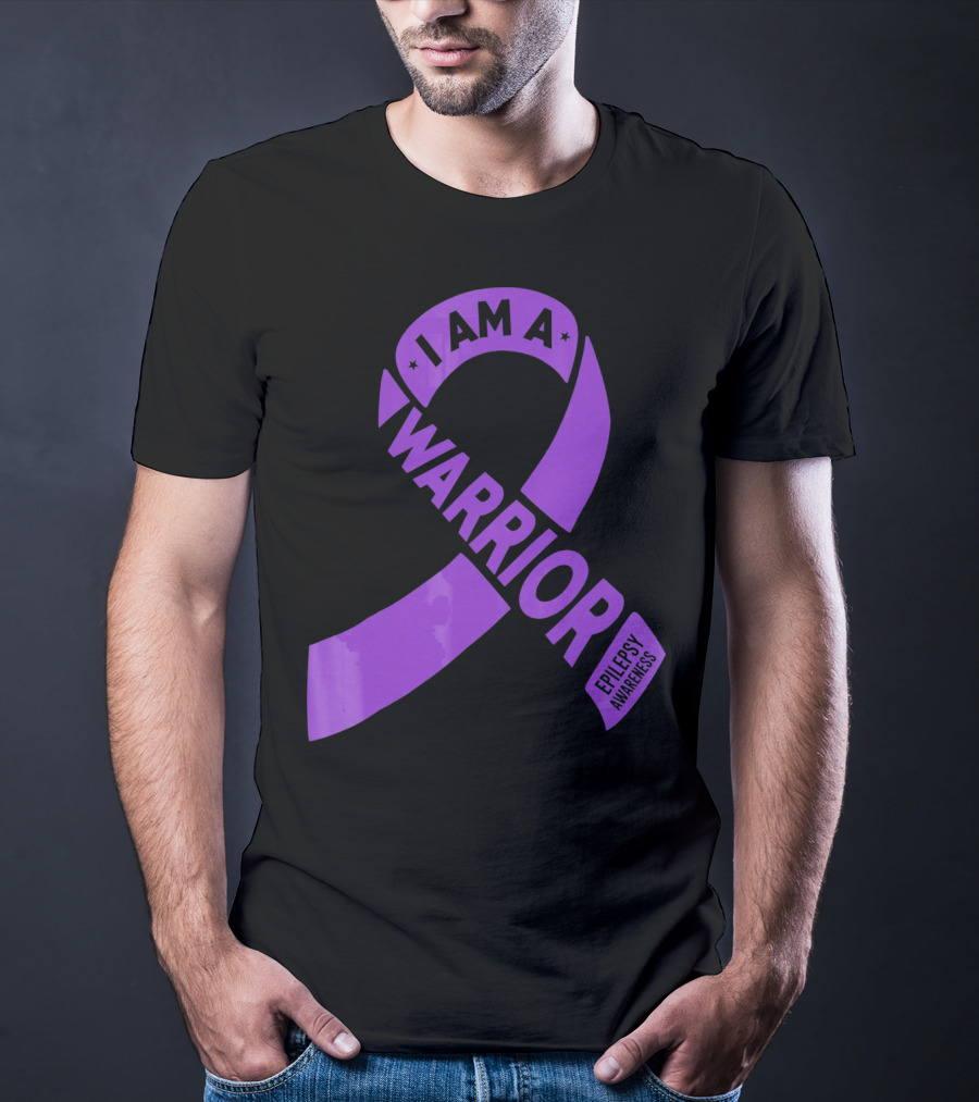 I Am A Warrior Purple Ribbon Epilepsy Awareness T-Shirt