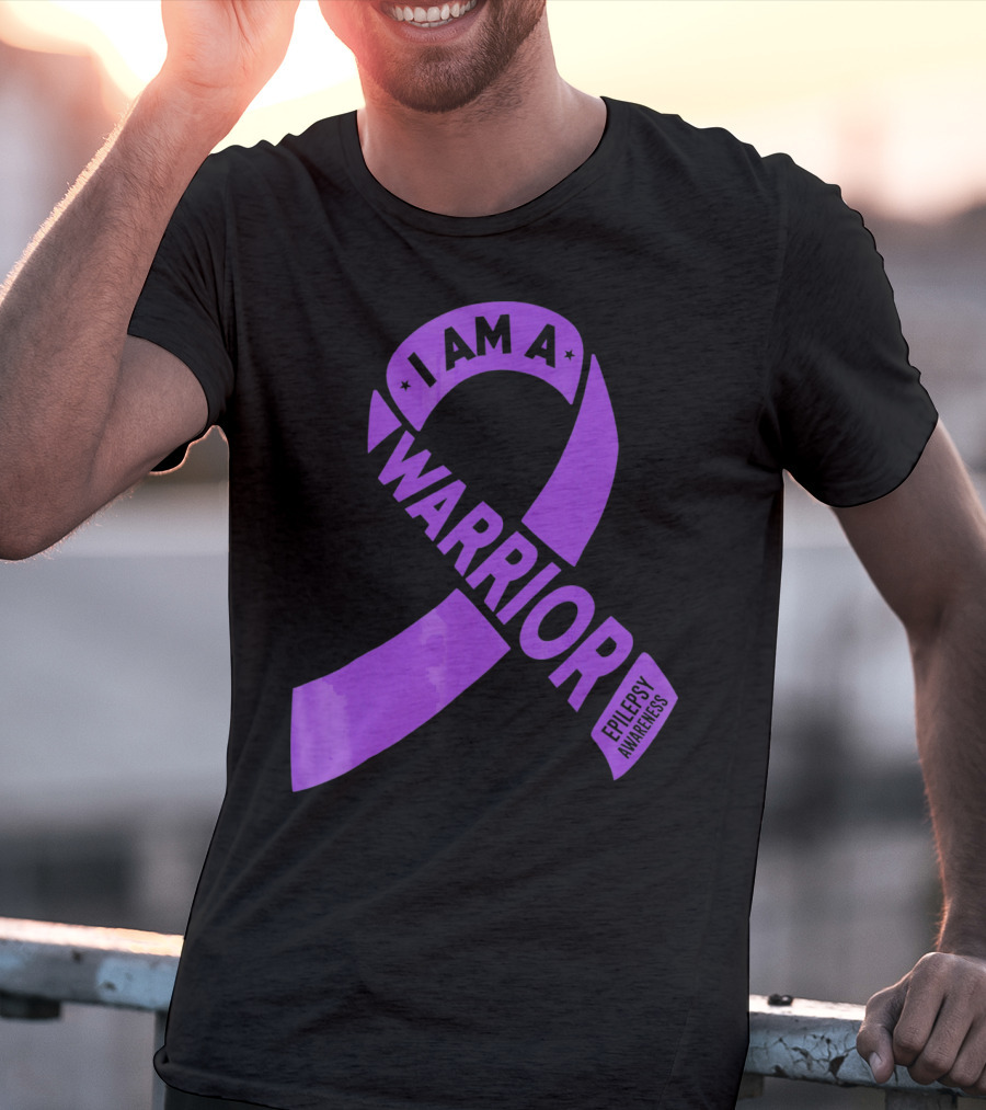 I Am A Warrior Purple Ribbon Epilepsy Awareness T-Shirt