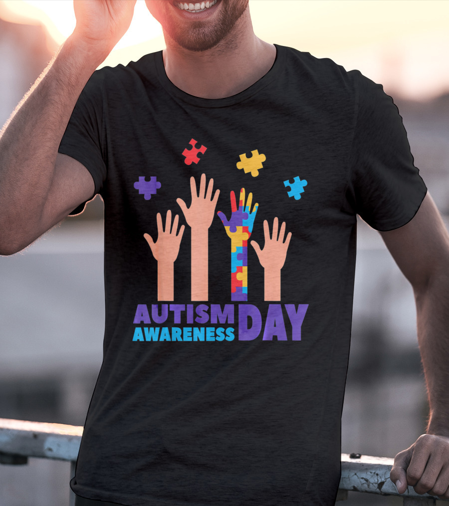 Autism Awareness Day Hands Puzzles T-Shirt