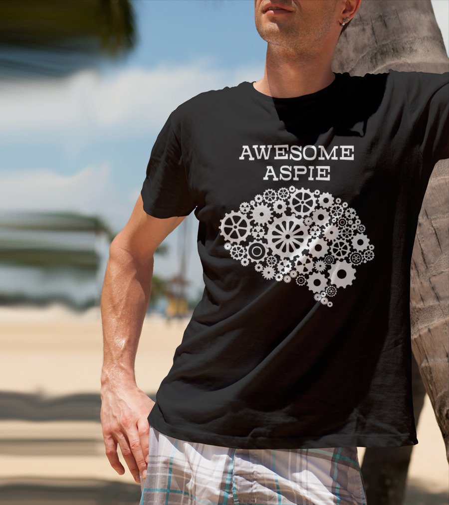 Awesome Aspie Steampunk Brain Autism Awareness T-Shirt