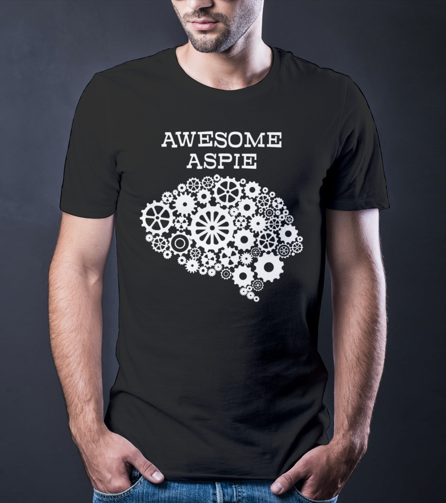 Awesome Aspie Steampunk Brain Autism Awareness T-Shirt