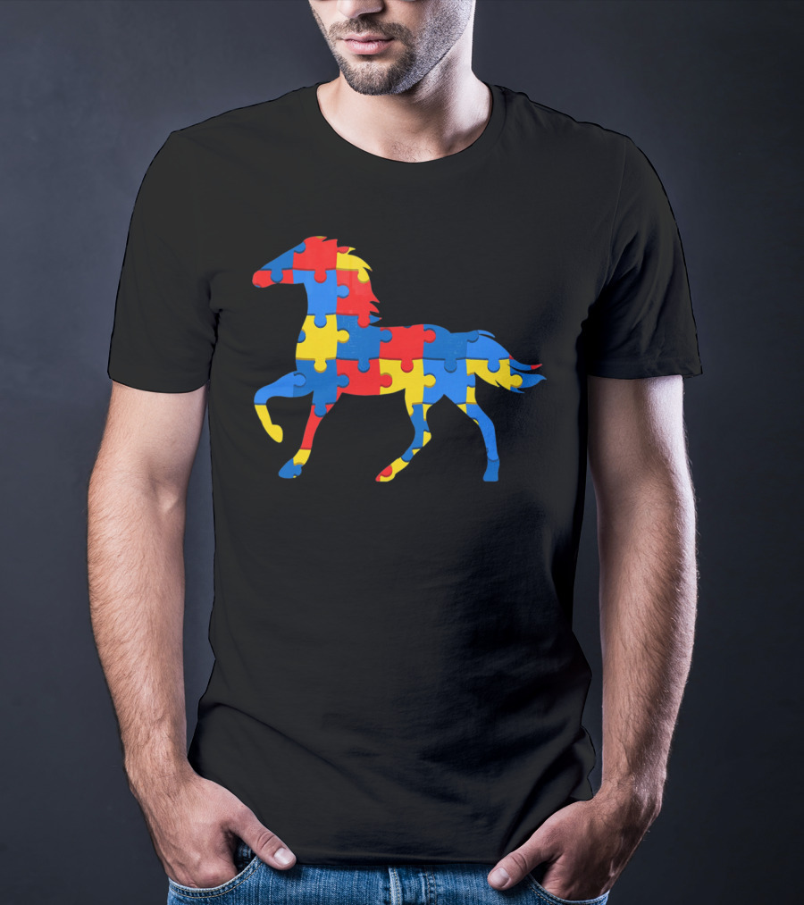 Autism Awareness Puzzle Horse T-Shirt