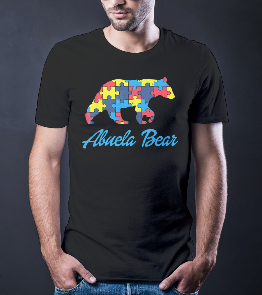 Abuela Bear Autism Awareness Puzzle T-Shirt