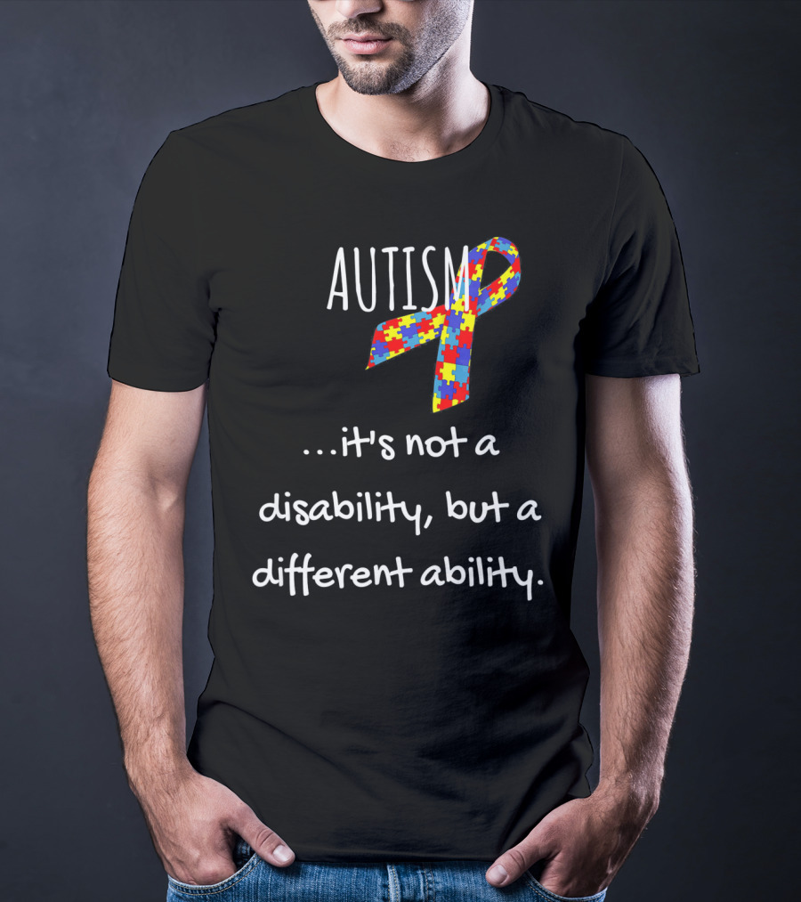 Autism Awareness It's Not A Disability But A Different Ability Puzzle T-Shirt