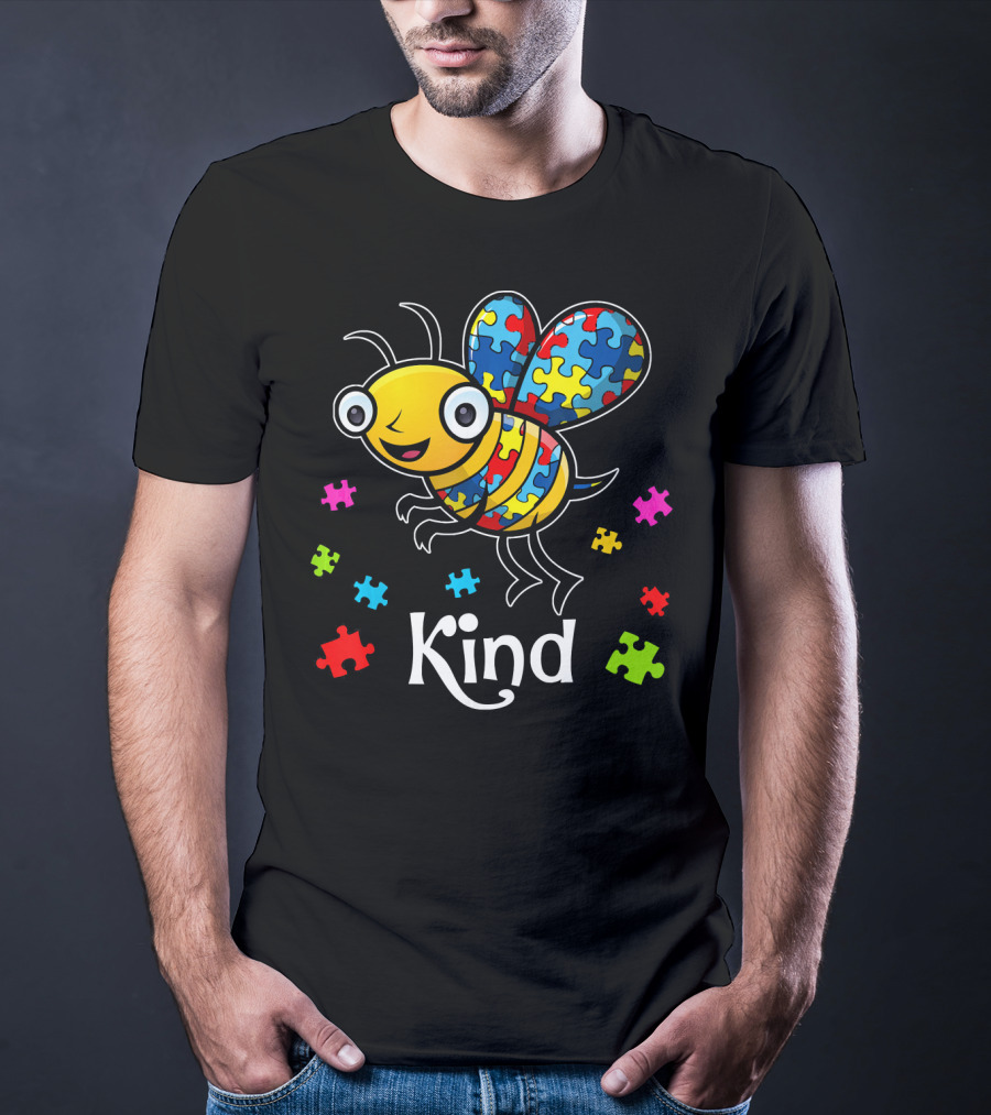 Autism Awareness Puzzle Bee Kind T-Shirt