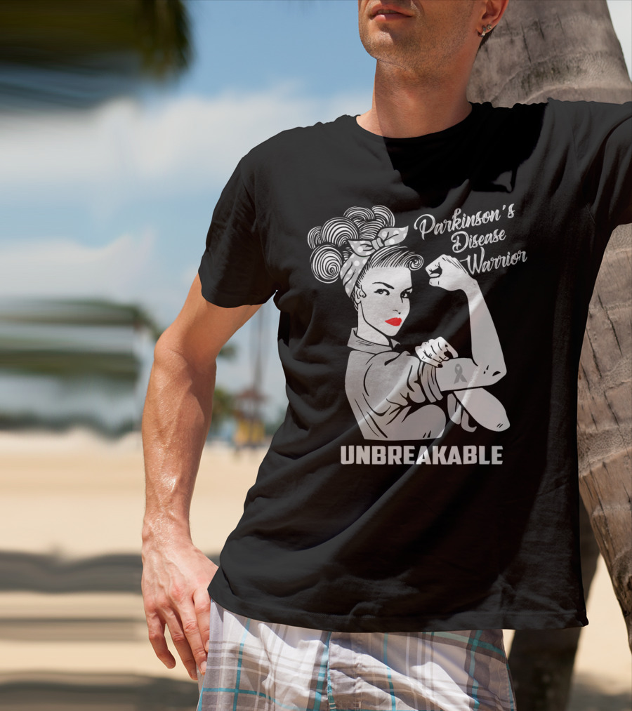 Parkinson's Disease Warrior Unbreakable Rosie The Riveter T-Shirt