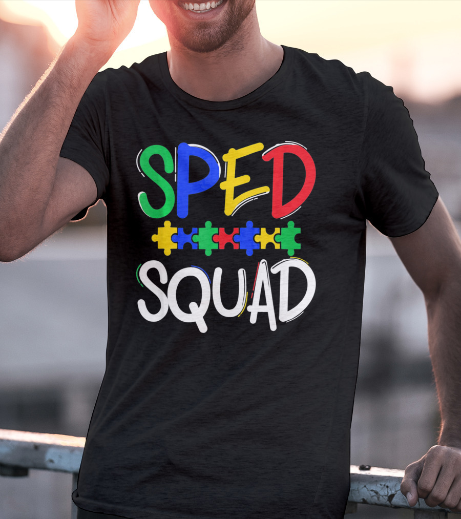 SPED Squad Autism Awareness Puzzle Piece Colors T-Shirt