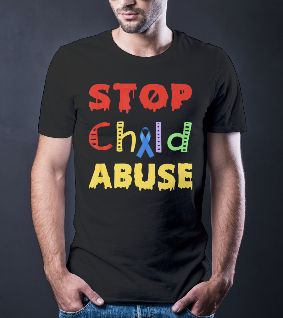 STOP Child Abuse Awareness Blue T-Shirt