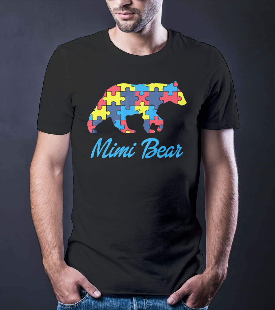 Mimi Bear Autism Awareness Puzzle T-Shirt