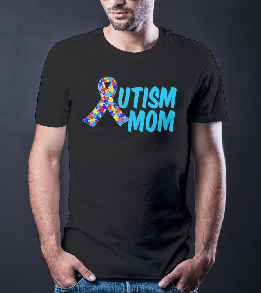 Autism Mom Puzzle Ribbon Awareness T-Shirt