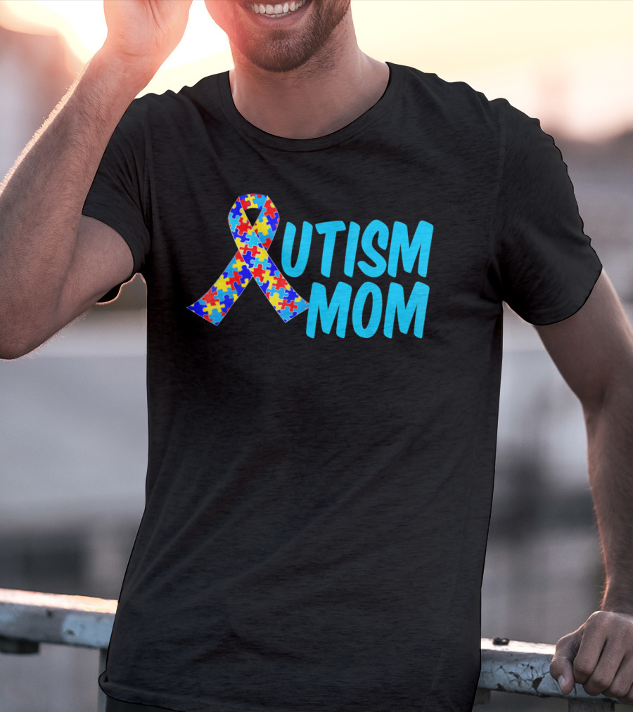 Autism Mom Puzzle Ribbon Awareness T-Shirt