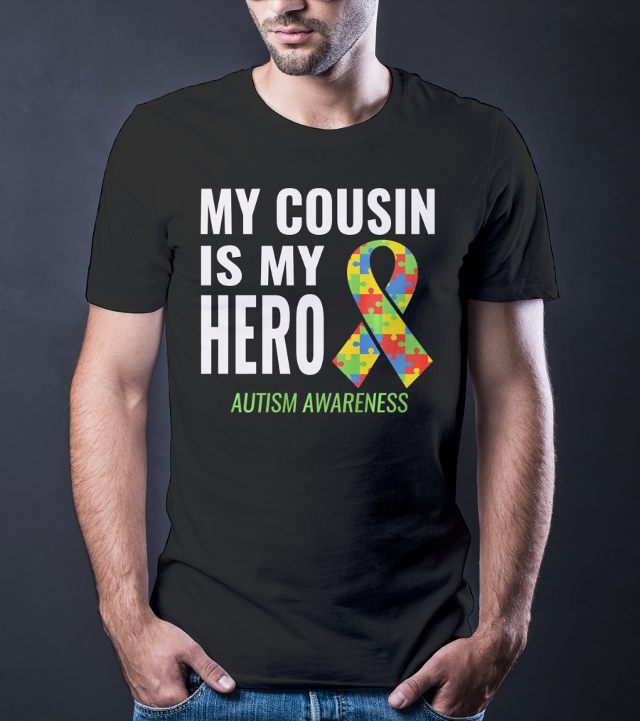 My Cousin Is My Hero Autism Awareness Puzzle T-Shirt