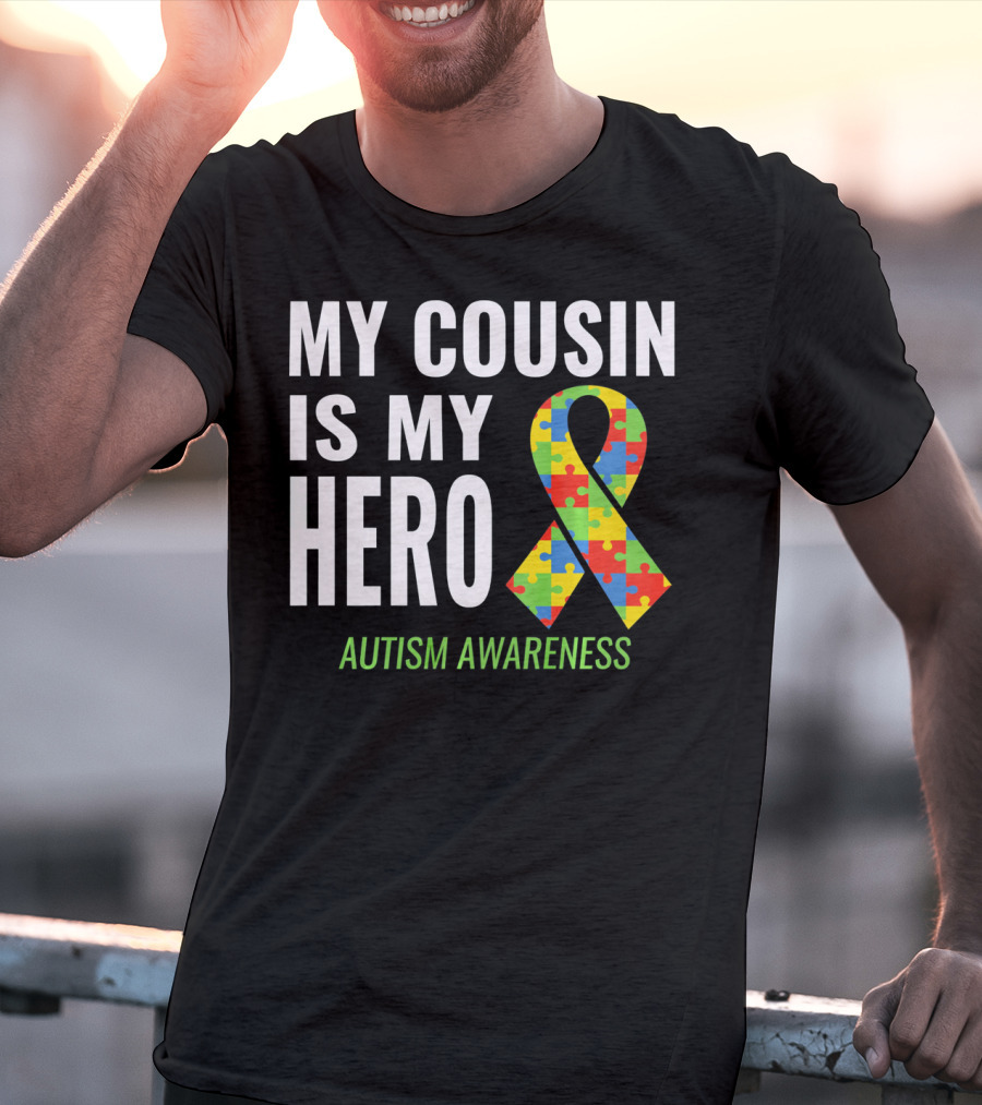 My Cousin Is My Hero Autism Awareness Puzzle T-Shirt