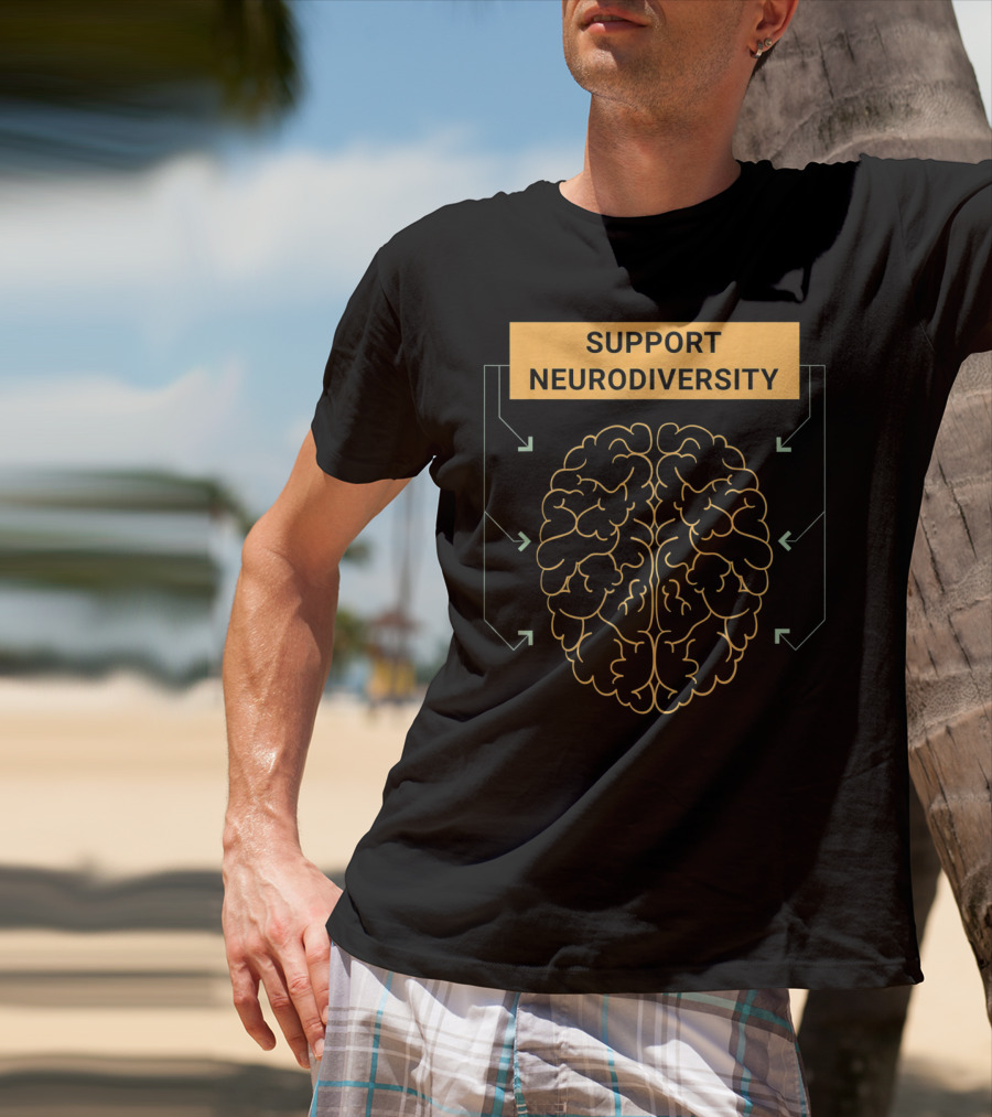 Support Neurodiversity Autism Awareness Brain Arrows T-Shirt