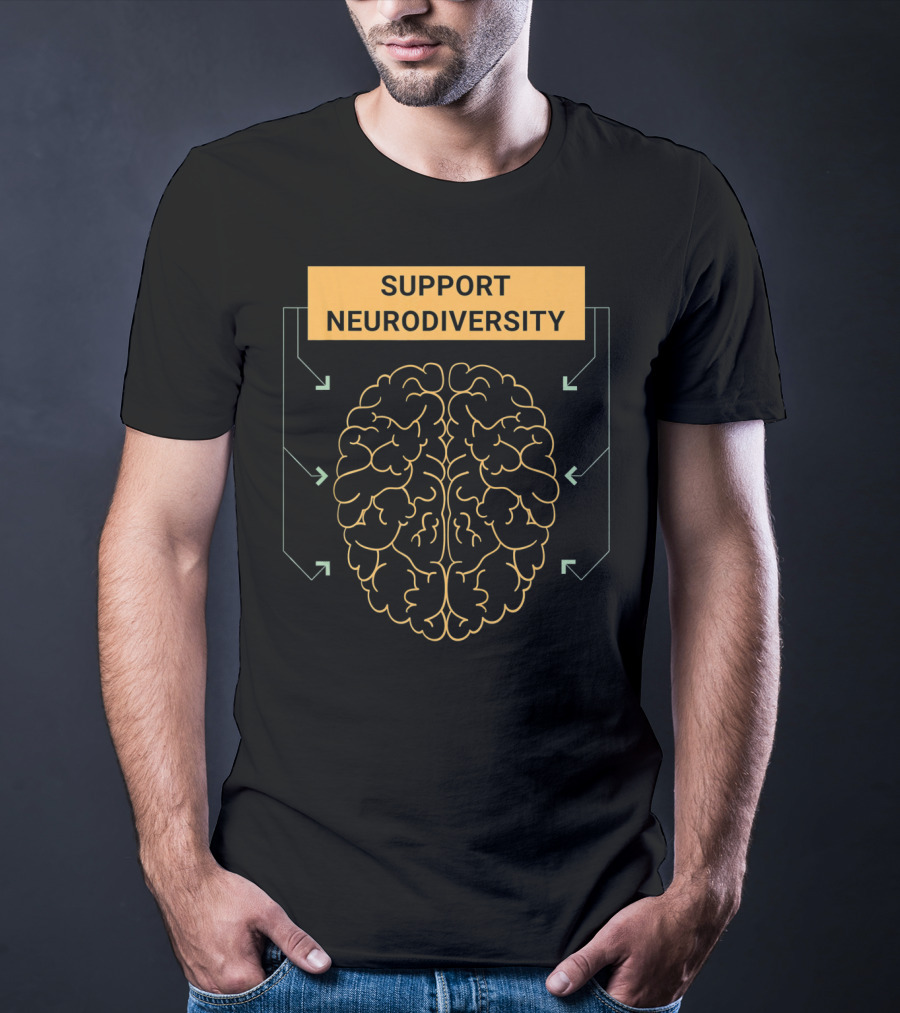 Support Neurodiversity Autism Awareness Brain Arrows T-Shirt