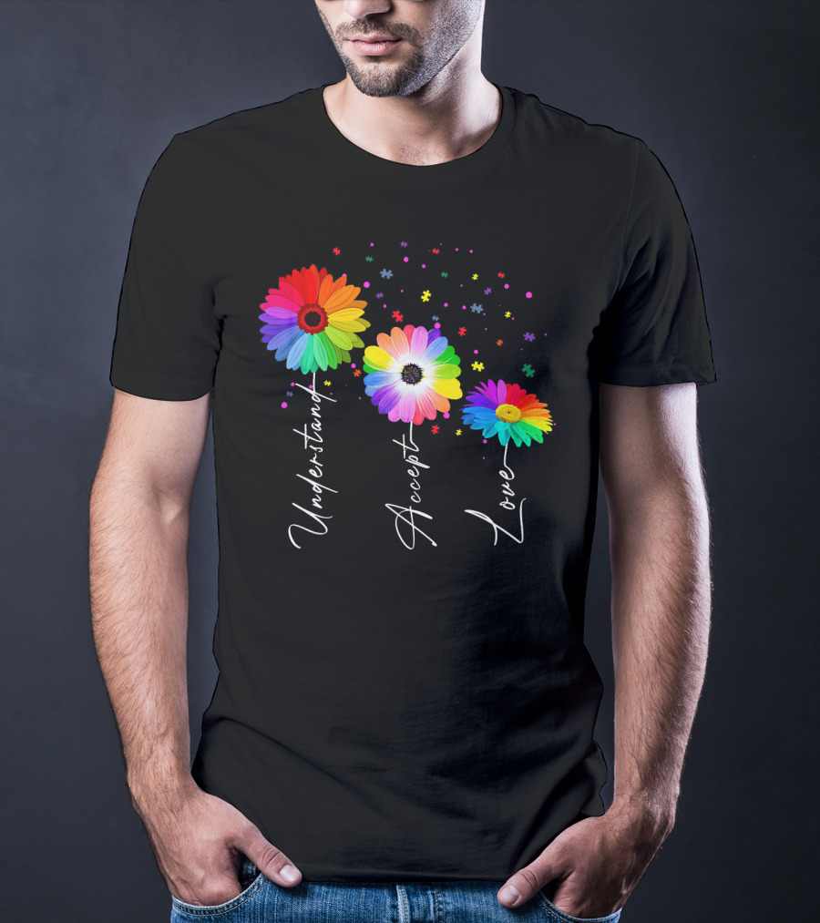 Autism Awareness Daisy Flower Accept Understand Love T-Shirt