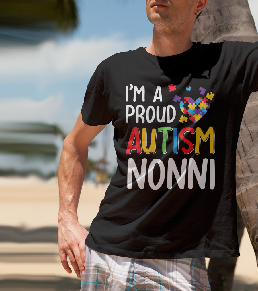 I'm A Proud Autism Nonni Puzzle Heart T-Shirt