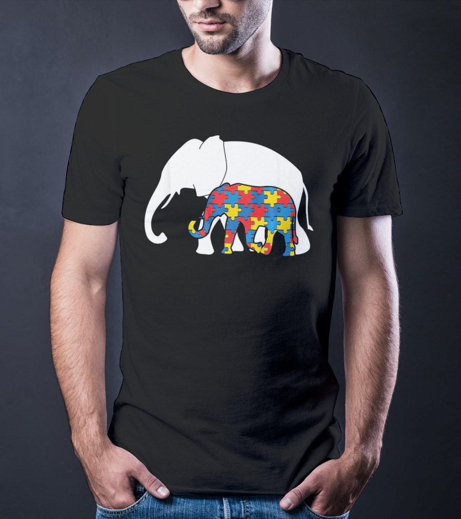 Autism Awareness Puzzle Elephant T-Shirt