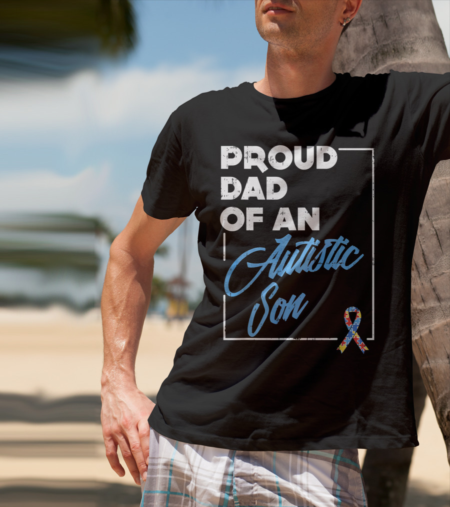 Proud Dad Of An Autistic Son Puzzle T-Shirt
