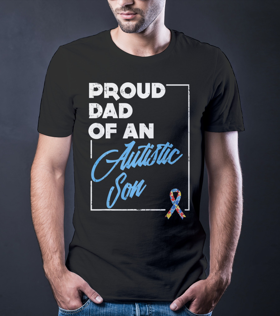 Proud Dad Of An Autistic Son Puzzle T-Shirt