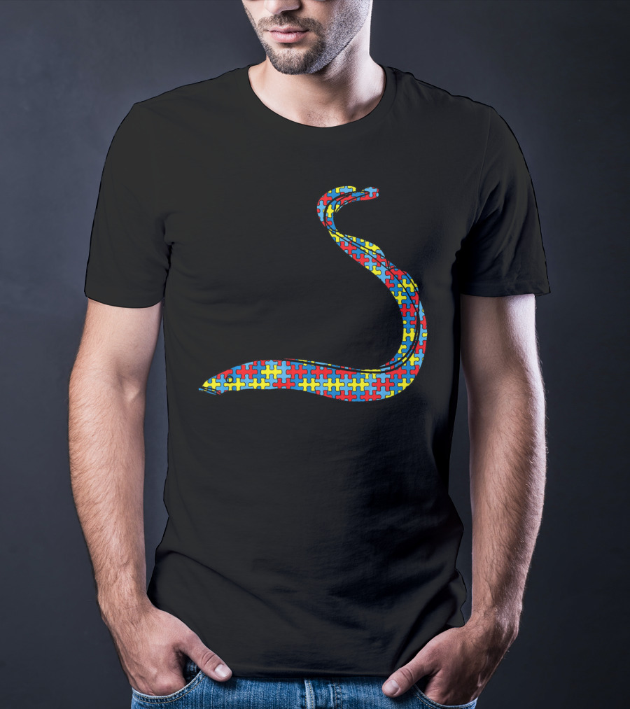 Eel Autism Awareness Kids Carp Fish Puzzle Piece T-Shirt