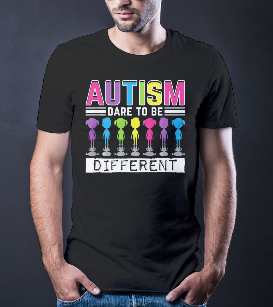 Autism Dare To Be Different Colorful Figures T-Shirt