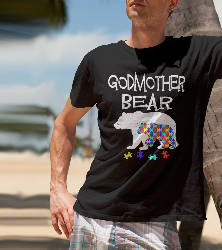 Godmother Bear Puzzle Autism Awareness T-Shirt