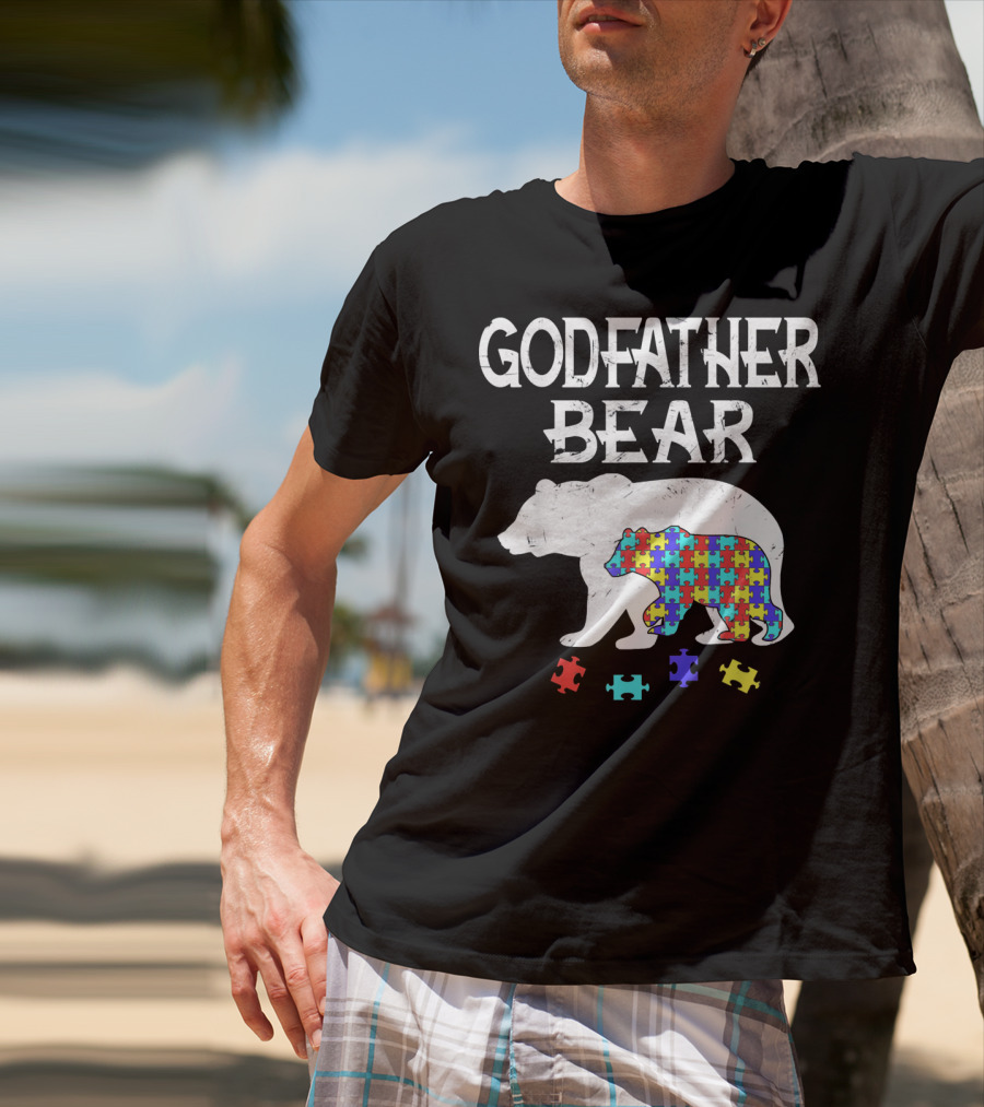 Godfather Bear Autism Awareness Puzzle T-Shirt