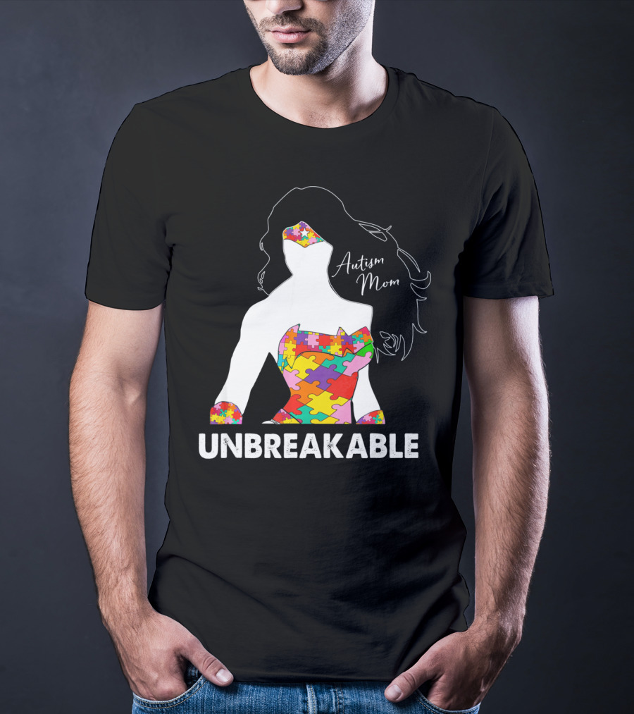 Autism Mom Unbreakable Puzzle Piece Empowerment T-Shirt