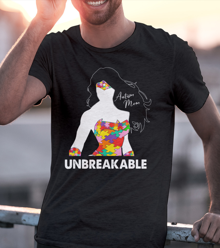 Autism Mom Unbreakable Puzzle Piece Empowerment T-Shirt