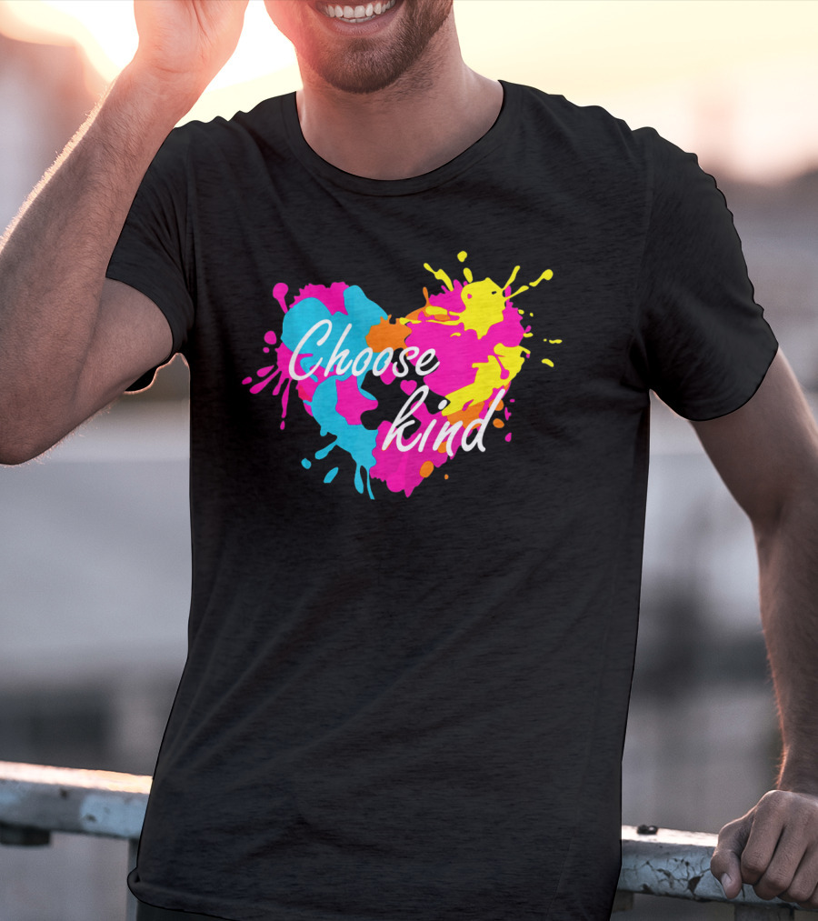Choose Kind Colorful Heart Autism Awareness T-Shirt
