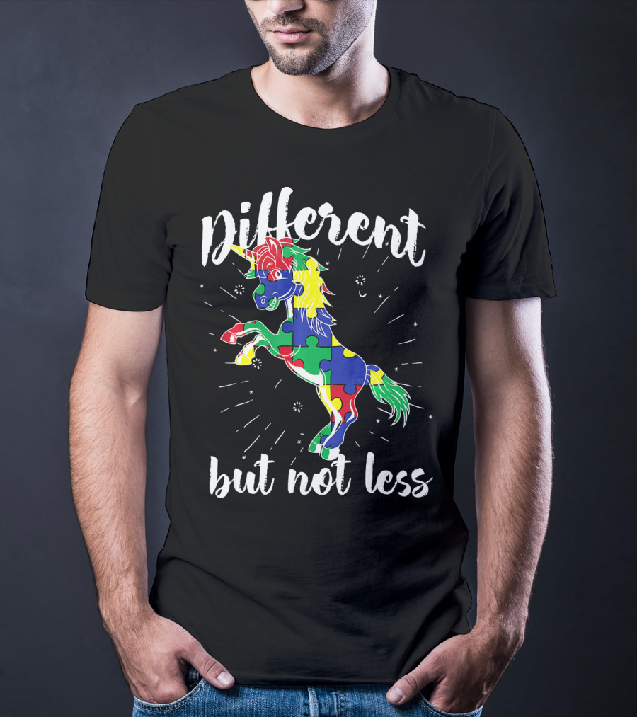 Different Not Less Unicorn Autism Awareness T-Shirt